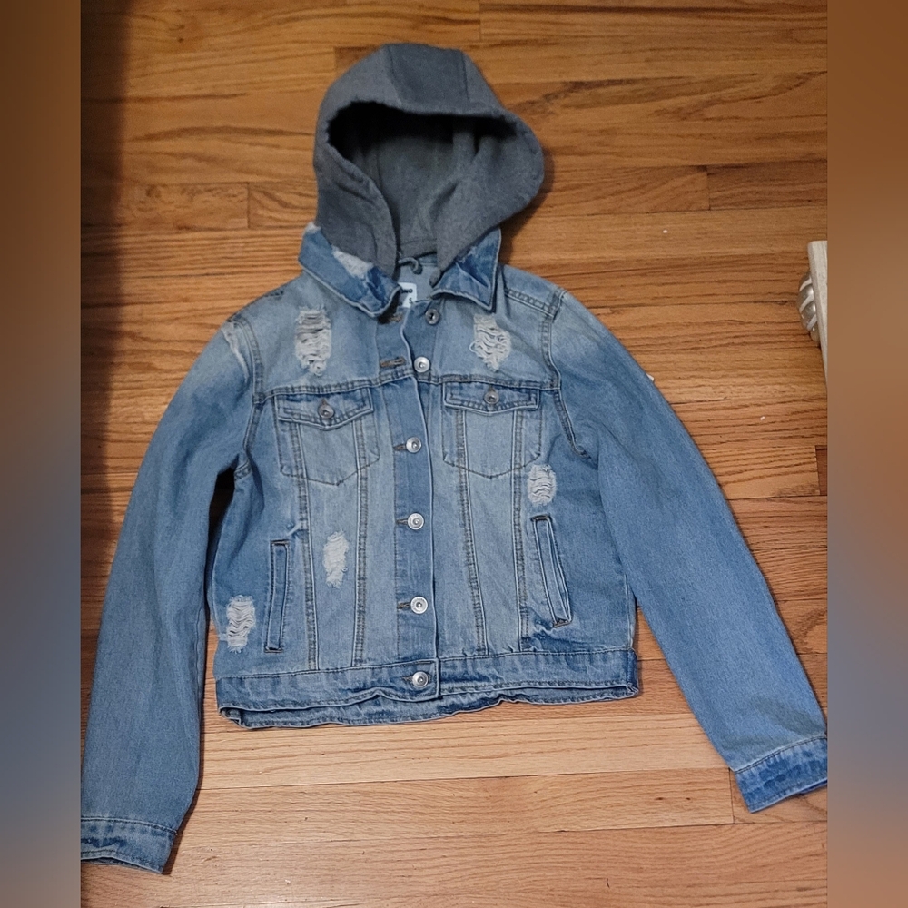 Ci Sono Denim Blue Jean Removable Hood Jacket- NEW with Tags!! Size: SMALL - Picture 11 of 15
